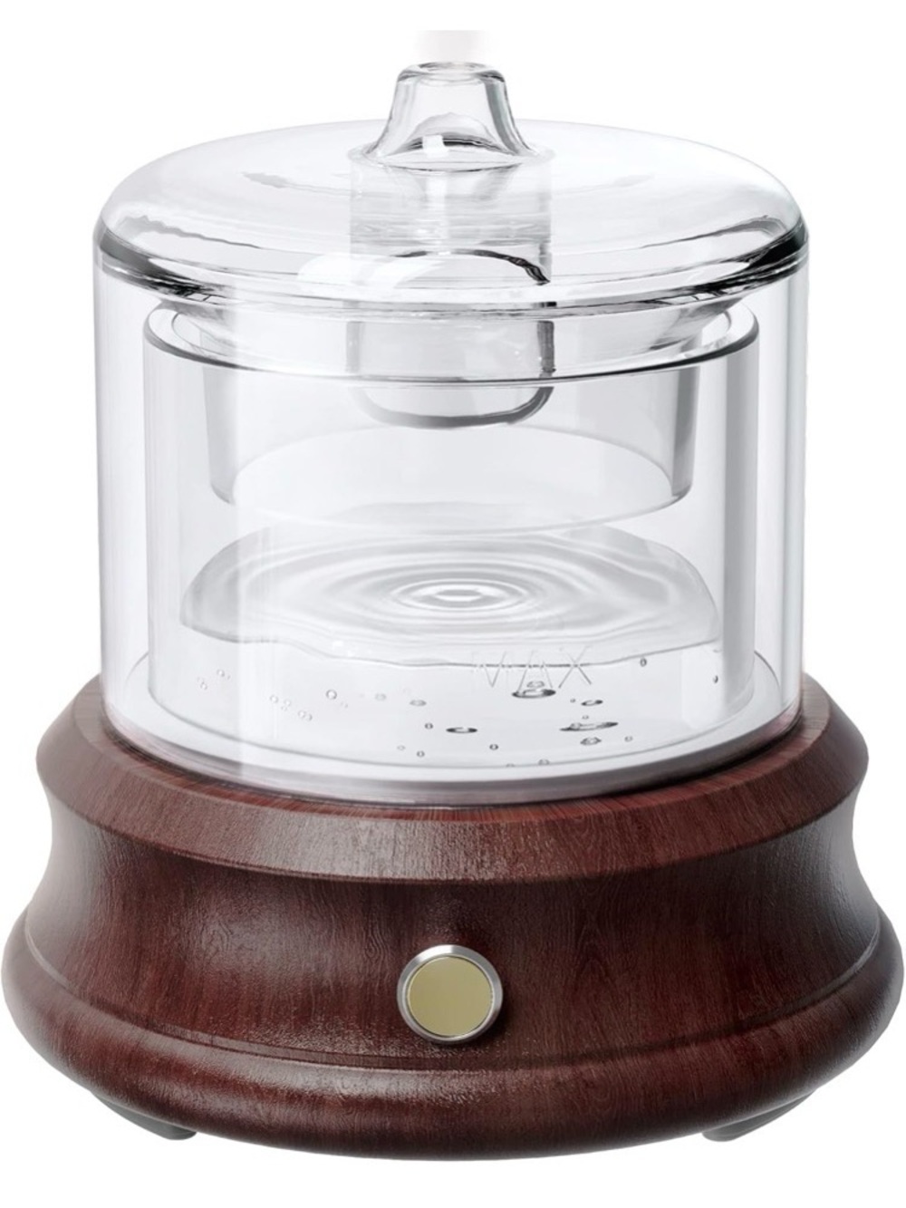 80ML Glass Aromatherapy Diffuser with Dark Wood Base - Green & Brown
